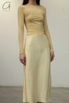 BASERANGE DYDINE Midi Skirt France BAS-SKDYM-VI-AU24-SFYH SKDYM Sophia Yellow